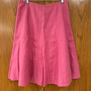 NWT Talbots Women's Size 10 Pink 100% Pure Irish Linen Skirt Cotton Lining